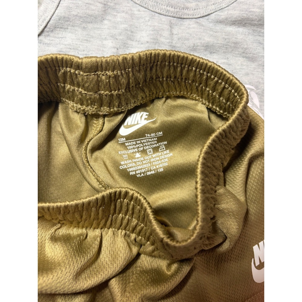 Kids Tank and Shorts Set 12M Grey Olive Nike - Picture 2 of 3